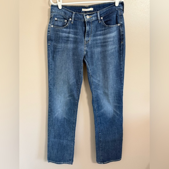 Levi's Denim - Levi's 505 Straight Medium Wash‎ Stretchy Blue Jeans Women's 10L (W30 / L34)